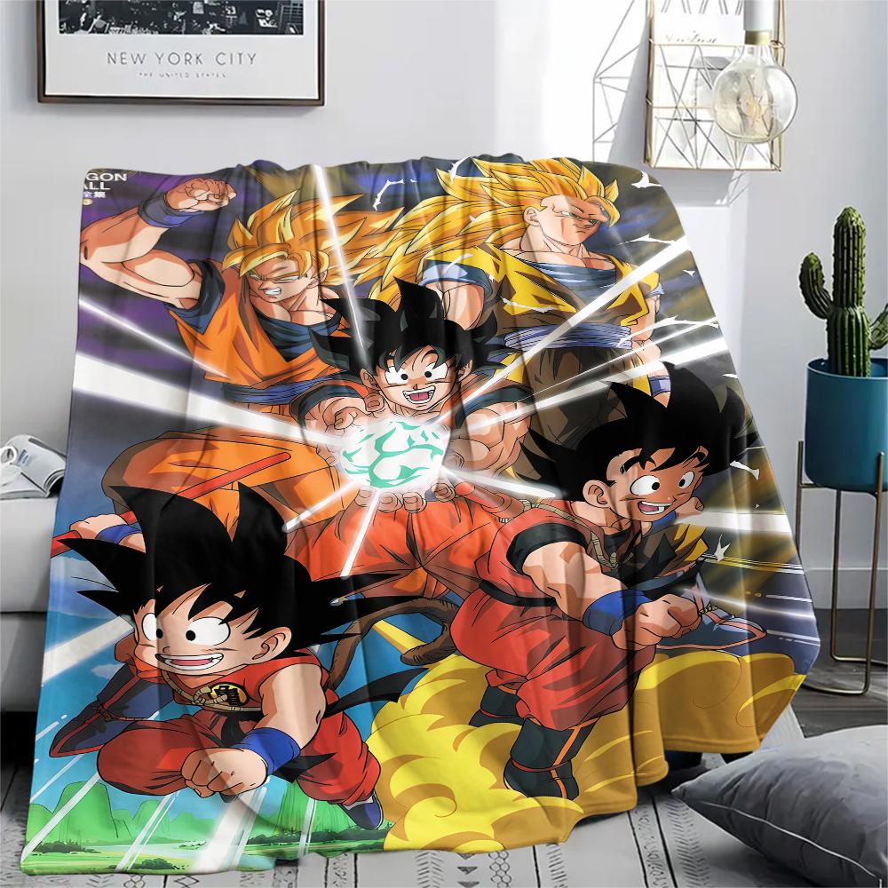 Фланелевое одеяло с принтом персонажей Dragon Ball, Высококачественное, Удобное для всех сезонов, Декор для дома, Тепло и уют, Идеально для рождественских подарков