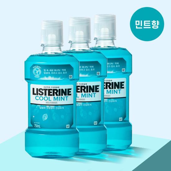 Listerine Жидкий охлаждающий мятный ополаскиватель для полости рта Triple Plan (750мл