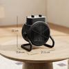 Electric Heater with Adjustable Temperature, 3 Modes, Made of Fireproof PP and PA, 21.5 x 15.8 x 22 cm, Black