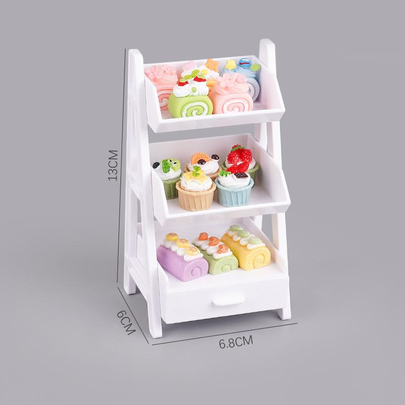 Miniature Mini Flower Stand Shelf Small Model Play House Toy Mini Simulation Scene Doll House Dessert Ornament