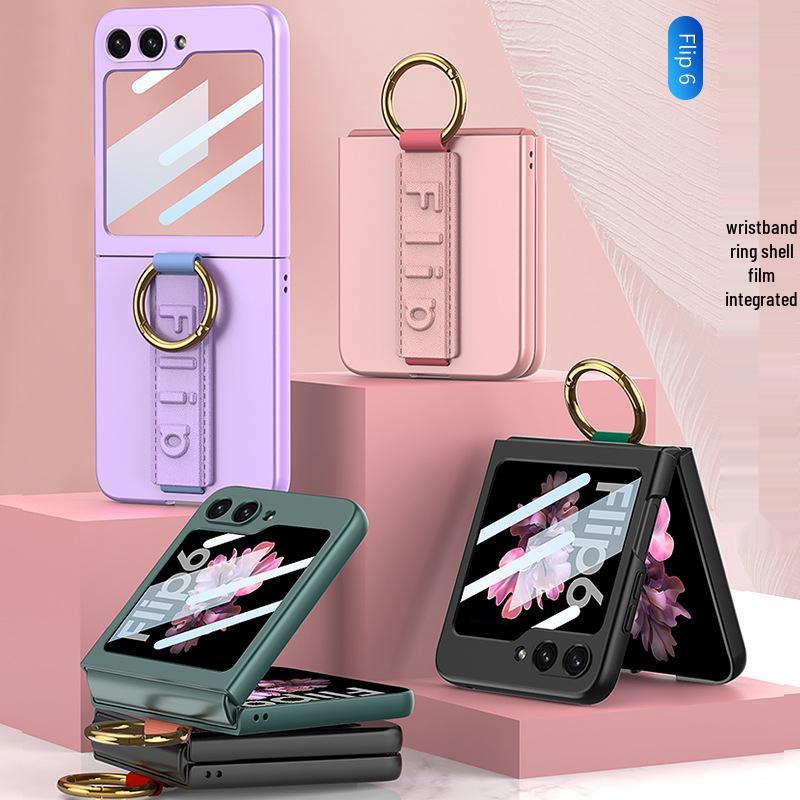Чехол для Samsung Flip6: Ультратонкий, Ударопрочный, с кольцом-держателем и ремешком на запястье