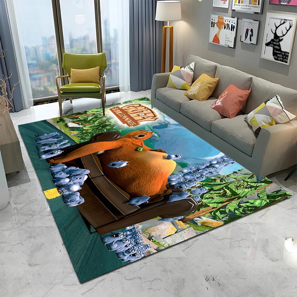 3D Grizzy and The Lemmings Cartoon Carpet Rug для дома, гостиной, спальни, дивана, коврика для двери, детский коврик, нескользящий напольный коврик