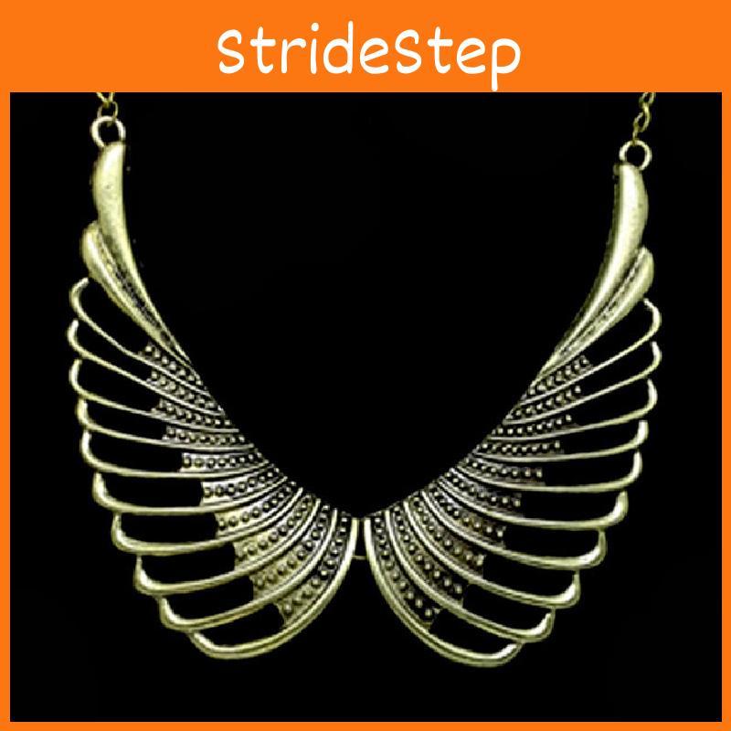 Angel Retro Fashionable Wing Pendant Women Metal Necklace For Travel And Gift