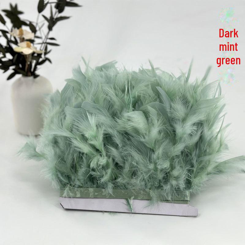 Red Lace Net Turkey Feather Strips for DIY Handmade Wedding Dance Costumes and Decorations