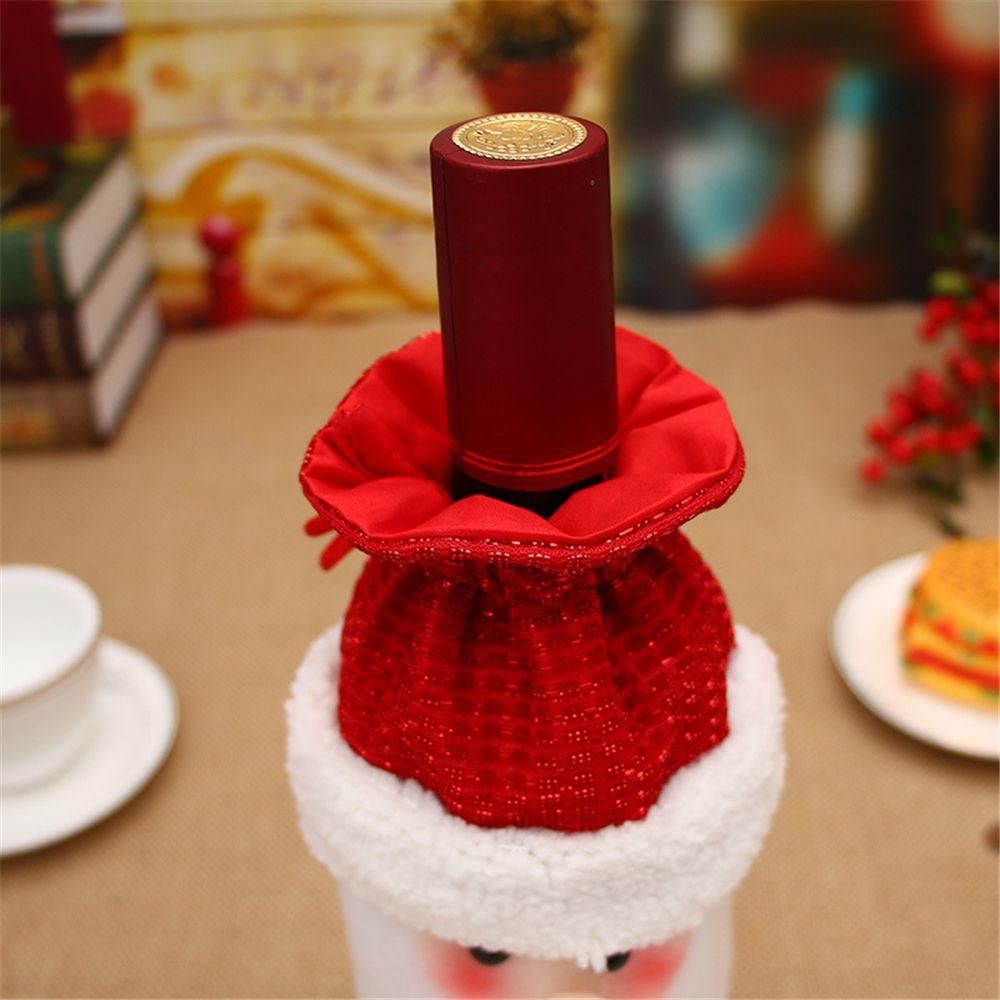 Colorful Snowman Santa Claus Champagne Package Dinner Table Decor Christmas Wine Bottle Cover Bag