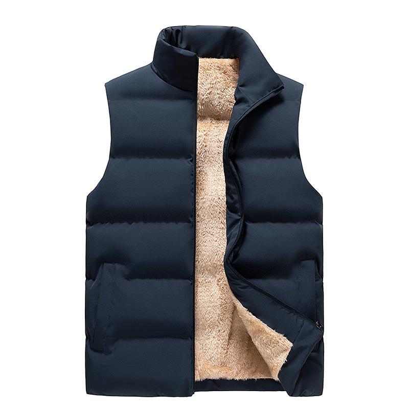 Lamb Down Men's Down Cotton Vest Clip for Outer Wear Thick and Warm Sleeveless Oversized Vest
