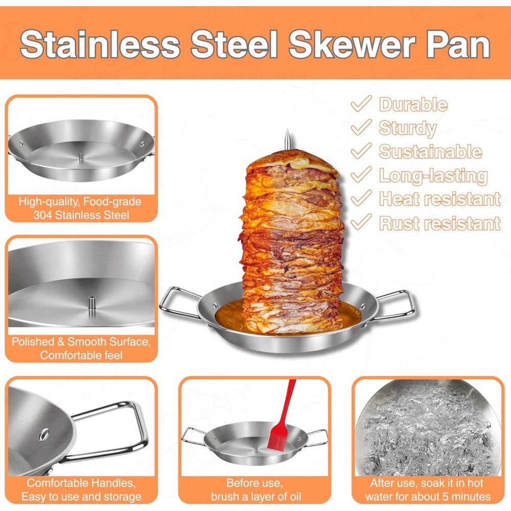 Вертикальная стойка-вертел из нержавеющей стали, прочная тарелка для барбекю, аксессуары для домашней кухни для курицы, мяса, шашлыка