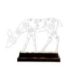 Metal Lighted Christmas Deer Decoration Light Up Reindeer Figurine with Wooden Base for Indoor Outdoor