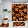 Halloween Scary Pumpkins Shower Curtain Witch Bath Sets Waterproof Non-Slip Bathroom Rug Toilet U With 12 Hooks Home Deco