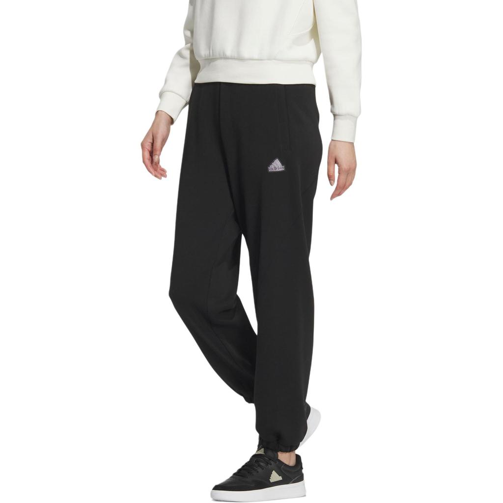 adidas FW24 Серия спортивных костюмов с небольшим логотипом, модные удобные универсальные трикотажные спортивные брюки с эластичными манжетами, женские плавки черного цвета JJ3561
