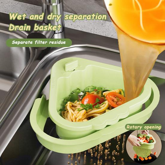 Sink Drain Basket With Fine Mesh Touchless Garbage Disposal Double-Layer
