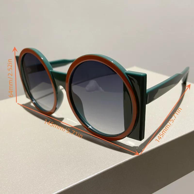 New Round Large Frame Sunglasses Personalized Irregular Color Contrast Sunglasses For Women Uv400 Sunscreen Sunglasses