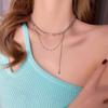 Pin Light Luxury Korean Style Pendant Necklace Women Clavicle Chain Sweater Necklace Party Jewelry