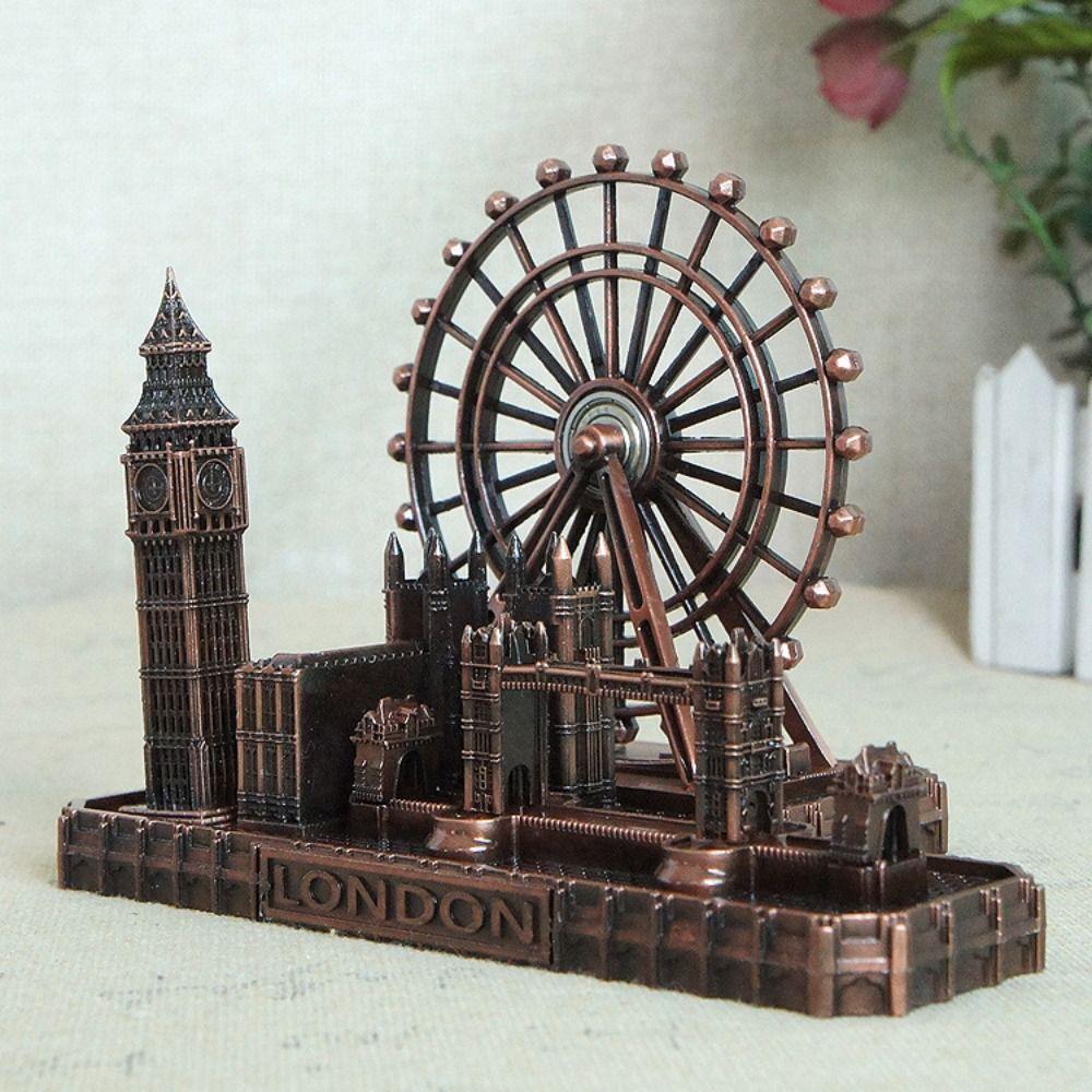 Metal London Eye Big Ben Tower Bridge Vintage Miniatures Statue Sculpture Paris Tourist Souvenirs