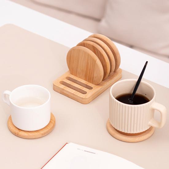 Bamboo Coasters Anti-Slip Heat Resistant Cup Mat Eco-Friendly Tea Coffee Pad Placemats for Home Kitchen Restaurant Bar Office