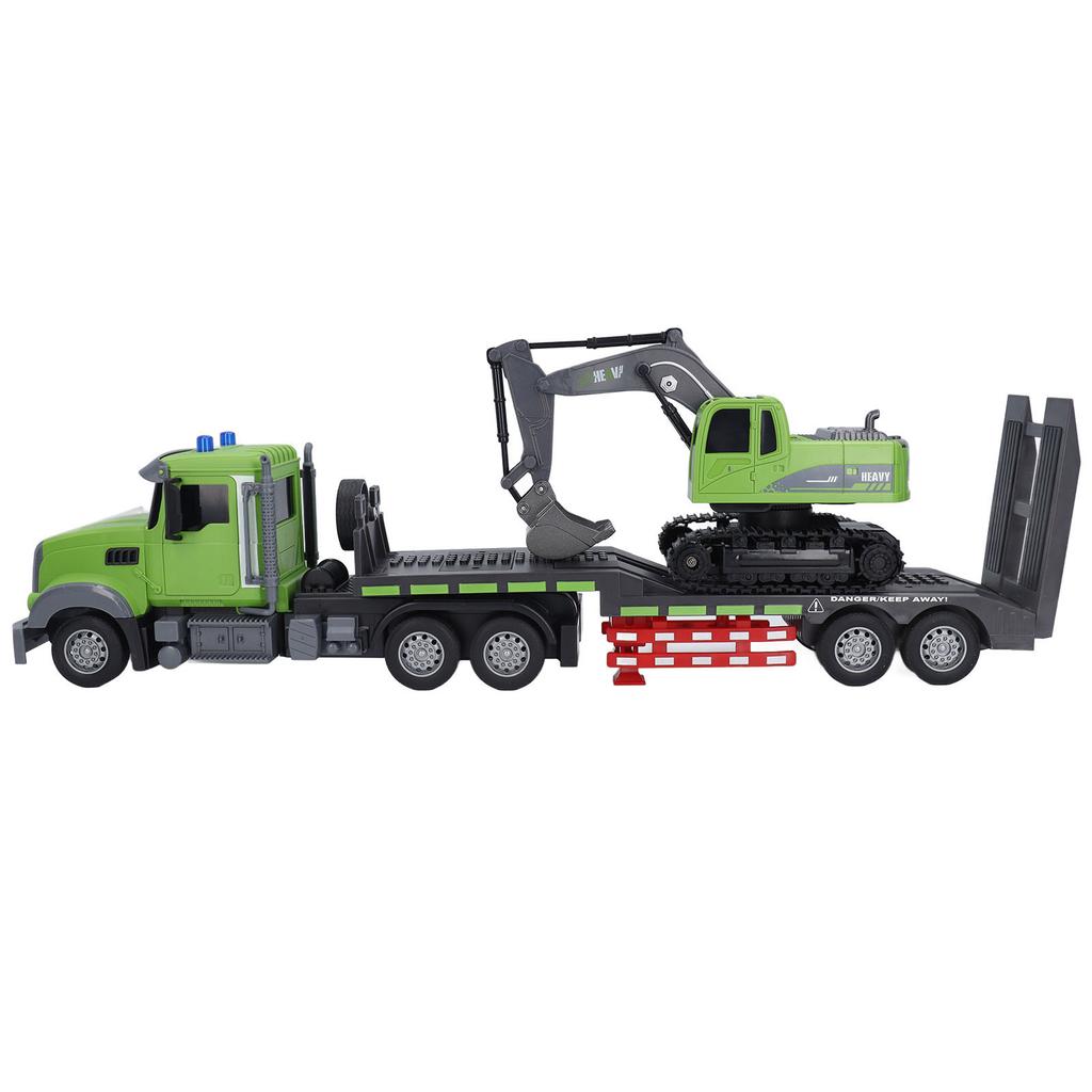 2 в 1 RC полуприцеп грузовик свет звук высокая имитация сплава пульт дистанционного управления экскаватор грузовик игрушка