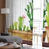 Cactus Plant Flower Tulle Curtains for Bedroom Hall Living Room Decor Chiffon Curtain for Balcony Kitchen Home Drapes
