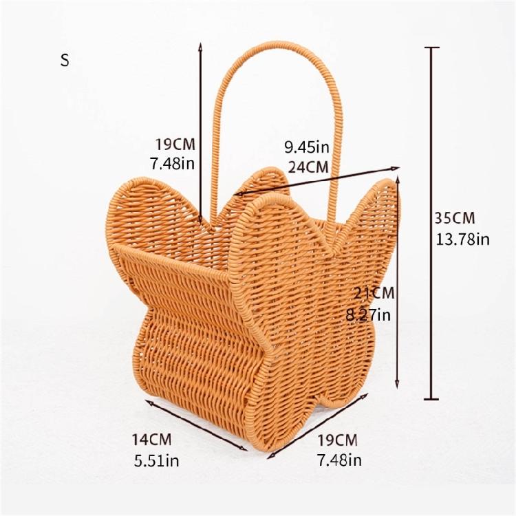 Decorative Butterfly Shaped Basket with Handle Plastic Construction Storage Container For Living Room Bedroom