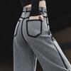 High Waist Contrast Color Straight Jeans - Spring/Autumn 2025 Collection