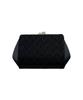 Pleated Clutch Bag Party Bag Pearl Pouch Handbag Black F [niana]