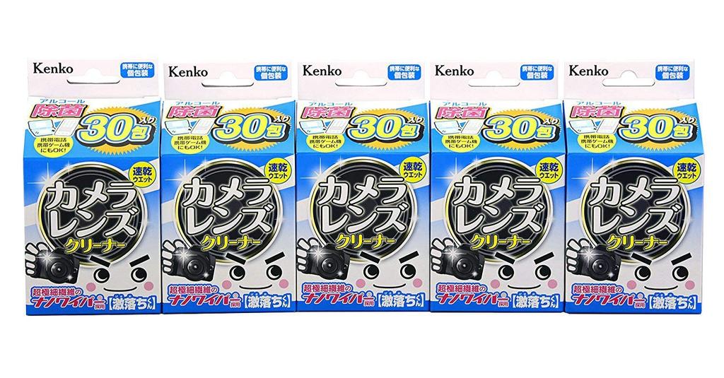 Kenko Gekiochi Camera Lens Value Pack Contains Product 004166 Cleaner, 30-Pack (5 Boxes), Alcohol, Code