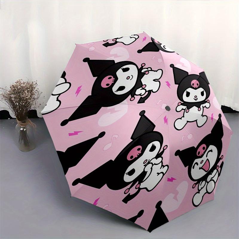 Kuromi,Cute Automatic Umbrella-Foldable, Durable 8-Bone Design, Compact and Stylish, Great for Camping, Halloween, Christmas, Mother's Day T