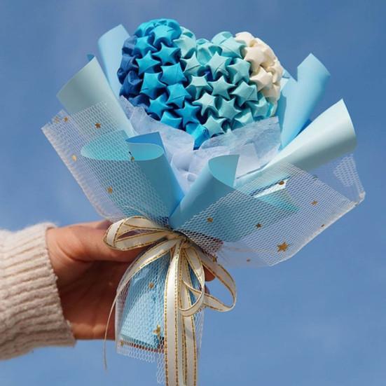 540Pcs/Set Origami Star Paper Solid Color DIY Paper Crafts School Teaching Handmade Colorful Lucky Star Paper Strip Decoration Kit Birthday Gift