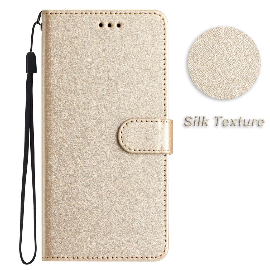Classics Smooth Silk Leather Phone Wallet Case Book Kickstand For iPhone Samsung Xiaomi Redmi Google Moto Pro Solid Girls Magnetic Card Flip Cover Bag