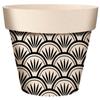 [A2036] - Black Beige 'Boho' Bamboo Planter - 25. 5x24cm
