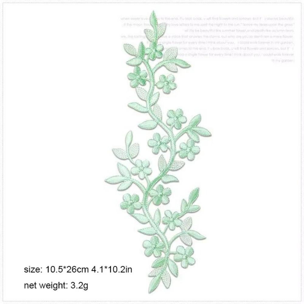 Iron on Patch Decorative Flowers Embroidery Vine Leaves DIY Cloth Patches Cheongsam Bag Patch