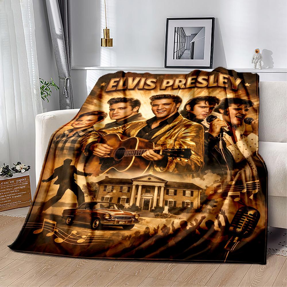 Elvis Presley: Rock Roll Blanket Soft Warm Cozy Perfect for Bed Seaside Bedding for All Occasions Playful Design Perfect Gift for Relatives and Friend