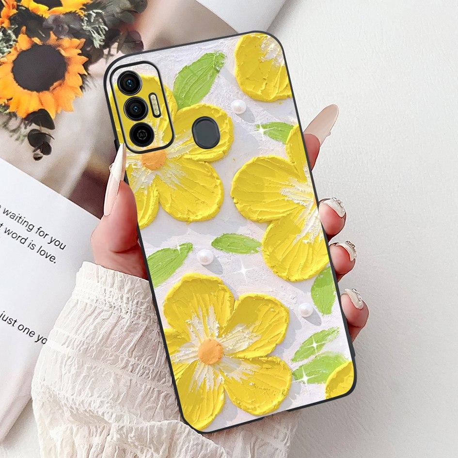 Для Tecno Spark 7 Чехол KF6 KF6j KF6i Обложка Милый Модный Кот Цветок Мягкий Силиконовый Защитник Для Tecno Spark 7P 7T Spark7 Pro Capa