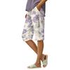 Женские летние свободные шорты из хлопка и льна с эластичным поясом и цветочным принтом
