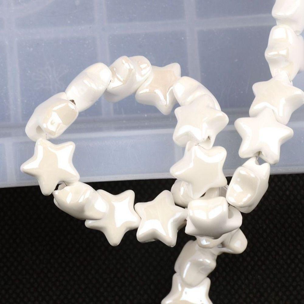 10pcs Ceramic Ceramic Spacer Loose Beads Cartoon Design Jewelry Making Material Star Beads Women