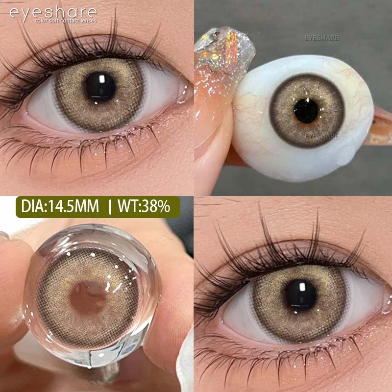 Eyeshare Colored Contact Lenses Light Blue Contact Lenses Cyan Colored Contact Lenses Brown Natural Lenses Colored Cosmetic Green Lenses 1 Pair