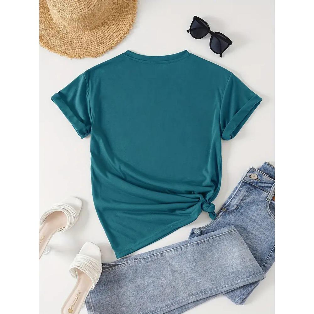 It's Ok To Women's Tee - Mental Health Awareness Graphic, Casual Teal Top