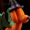 Decorative Dog Sculpture with Witch Hat Halloween Balloon Puppy Figurine, 3D Printed Cute Statue And Modern Room Decor for Office Bat Wings,