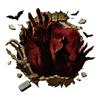 D Broken Wall Bloody Skull Hand Static Window Sticker Halloween Graveyard Bat Horror Glass Sticker Haunted House Party Dress