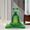 Милая фигурка медитирующей лягушки, зеленая, садовое животное, для дома, балкона, офиса
