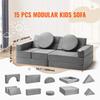 SucceBuy Play Couch Kids Sofa Toddler Foam Sofa Couch W/ High-density 25D Sponge for Playing Creativing Sleeping Kids Furniture