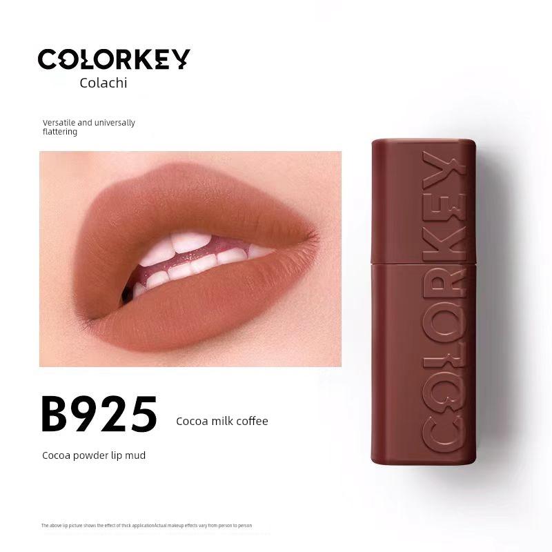Colorkey Coco Powder Mist Lip Mud Matte Lip Glaze for Women in Red Bean Sand and Red Brown Authentic Product