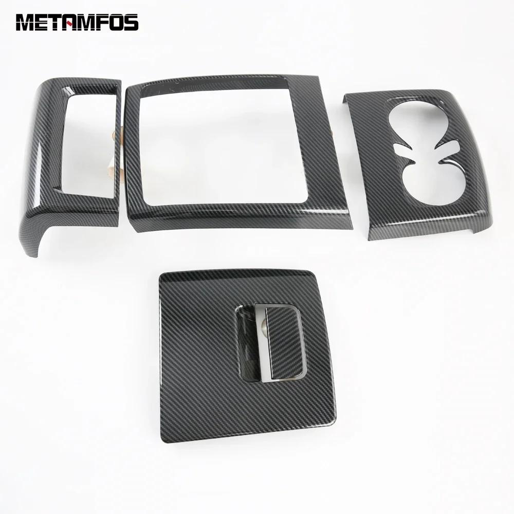 For Kia Carnival KA4 2024 2025 Carbon Fiber Rear Seat Air Conditioner Vent Outlet Trim Cup Frame Accessories
