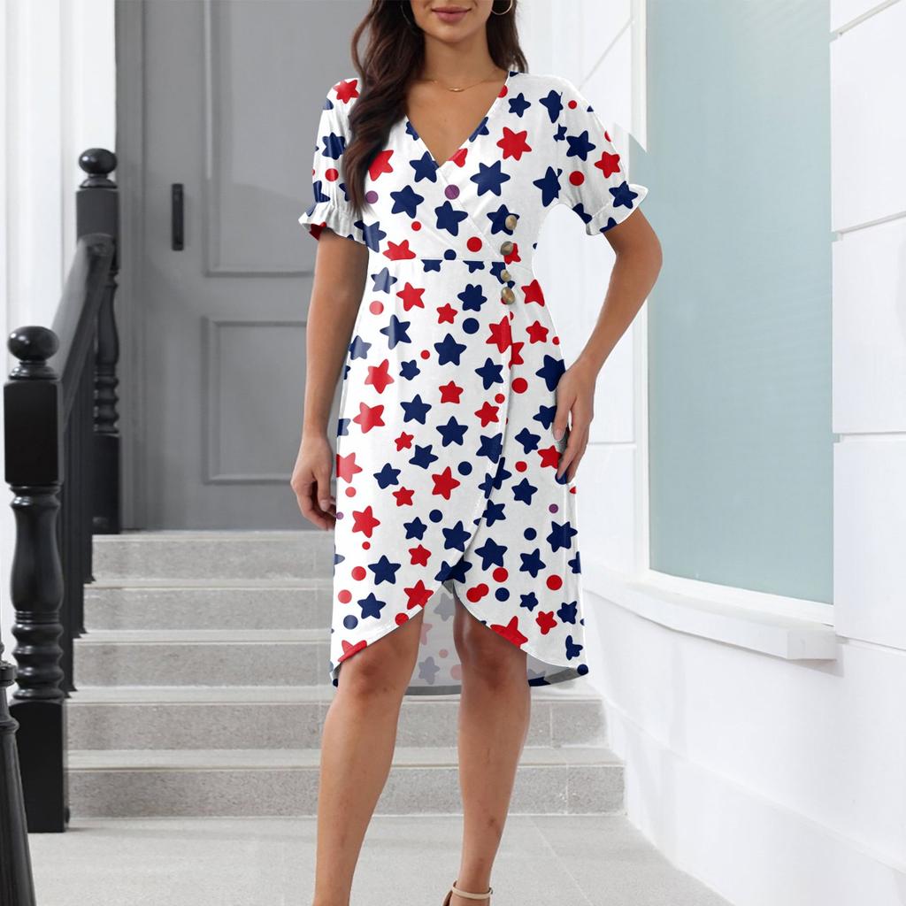 Пляжные платья для женщин, весна-лето, элегантное платье с V-образным вырезом и цветочным принтом в стиле бохо, струящееся гавайское платье макси с рюшами