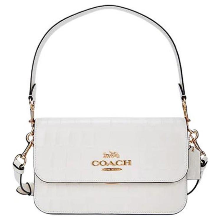 Coach Brynn 23 Metal Brand Logo Detachable Shoulder Strap Leather Handheld Crossbody Shoulder Bag Medium Women Handbags Chalk-White CN061-IMCHK