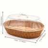 Oval Acrylic Bread Basket with Lid European Style Luxury Fruit Vegetable Storage Tray