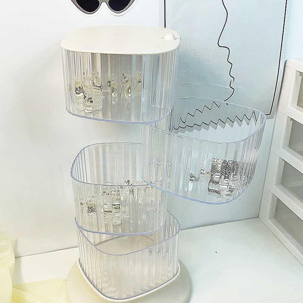 With Lid Rotating Storage Box PS Rotating Jewelry Box Storage Supplies Jewelry Organizer  Bedrooms