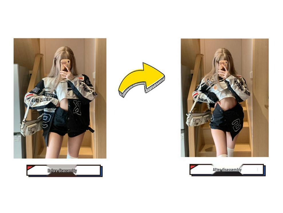 Ретро американская мотоциклетная куртка: Универсальный, Свободный крой, Хип-хоп стиль для мужчин и женщин