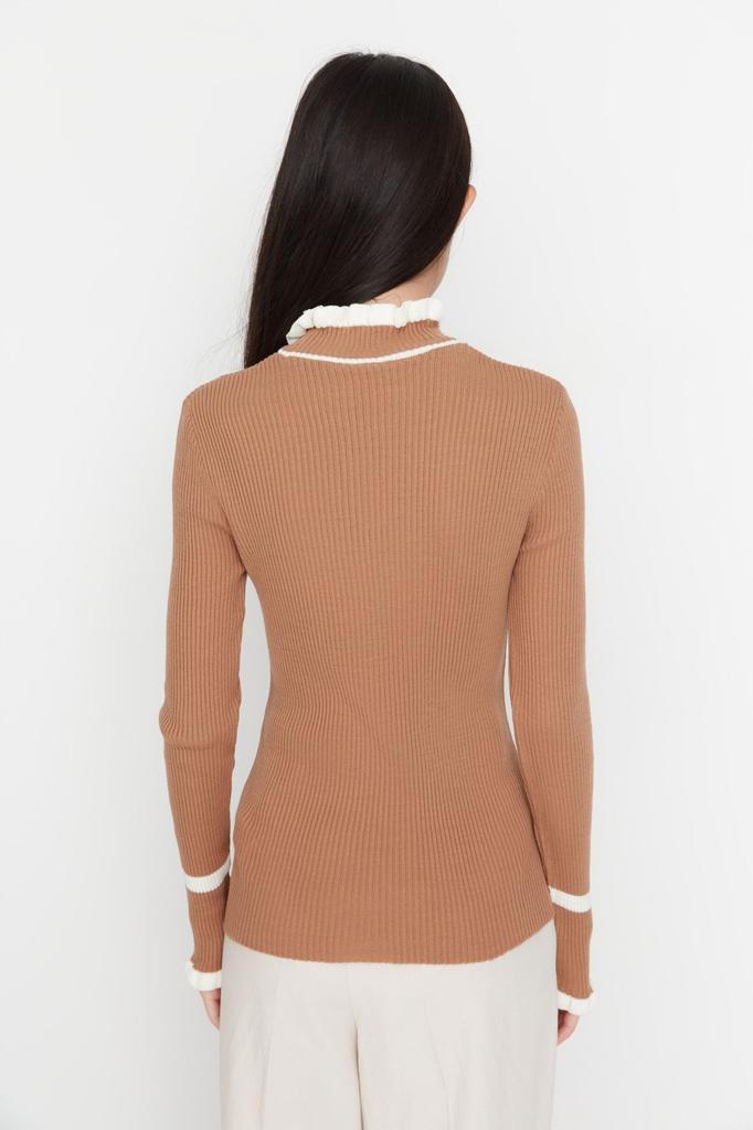 Женский свитер в элегантном стиле, трикотаж с цветными блоками, свитер