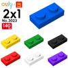 WANGE 2*1 Building Blocks 140Pcs No.3023 Small Compatible Bricks 2-Hole Low Elements Accessories MOC DIY Bulk Kids Toy