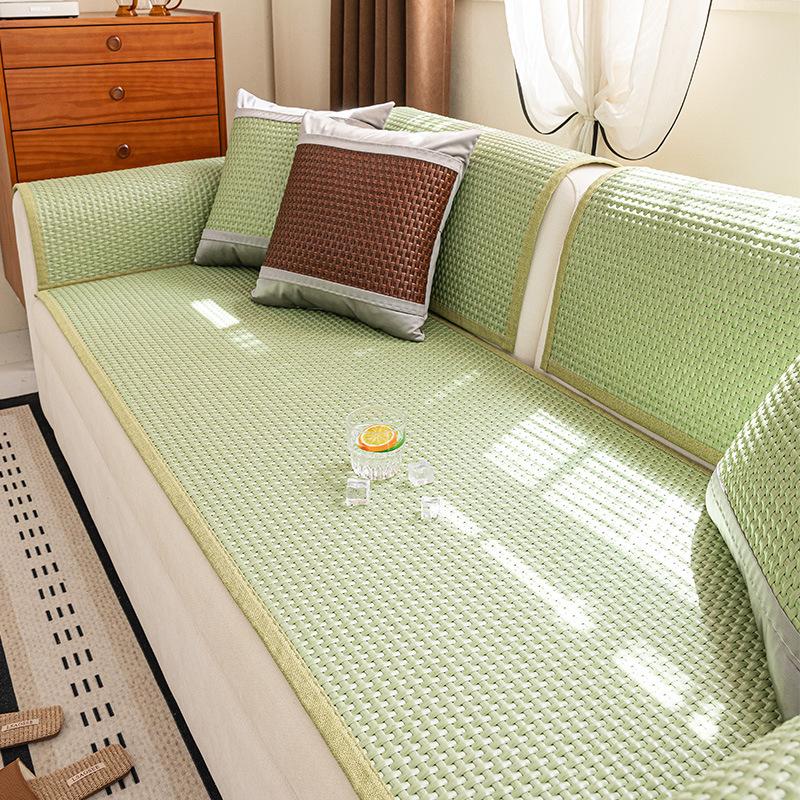 Китайский летний ротанговый коврик, подушка для дивана, нескользящий, новый коврик для дивана, подушка для сиденья, улучшенное ощущение, покрытие из ледяного шелка, ткань, полотенце